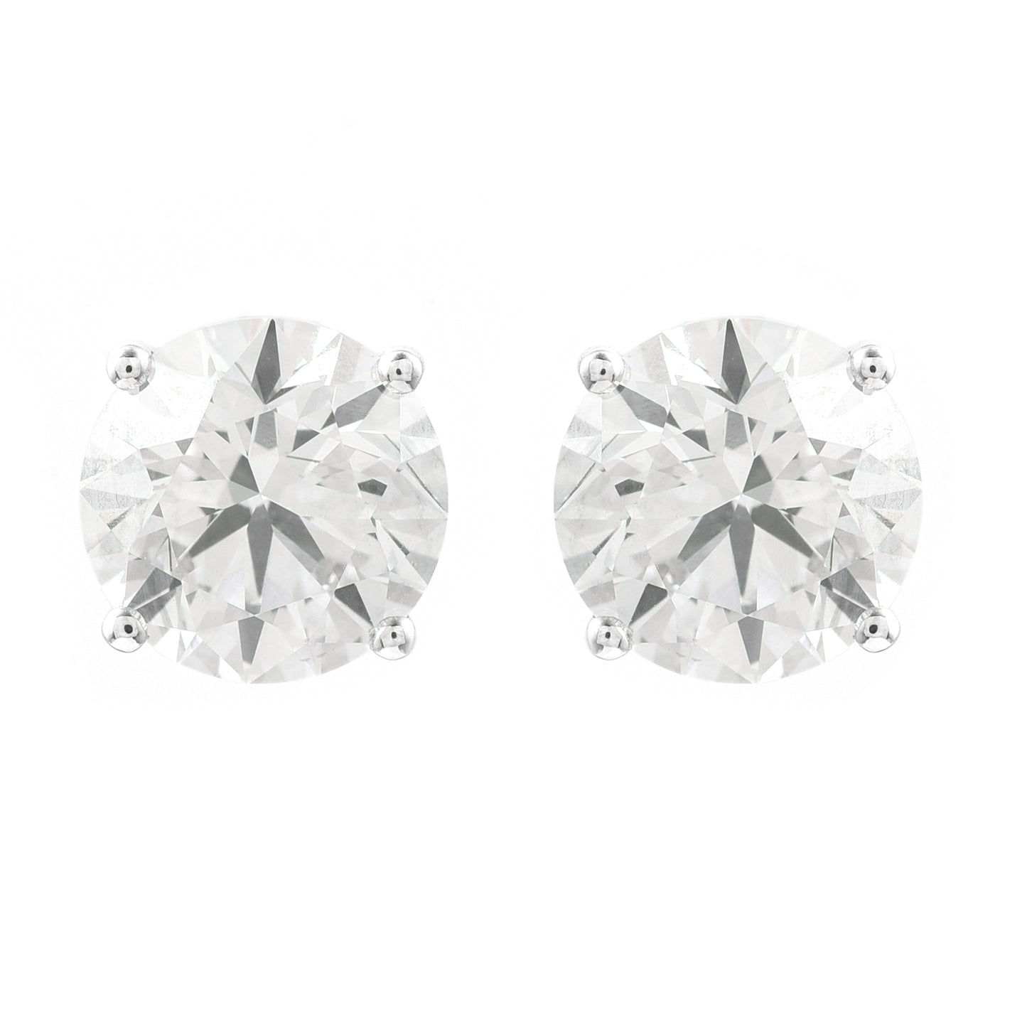 4.07 Carats Lab Grown Diamond 14K Gold Earrings