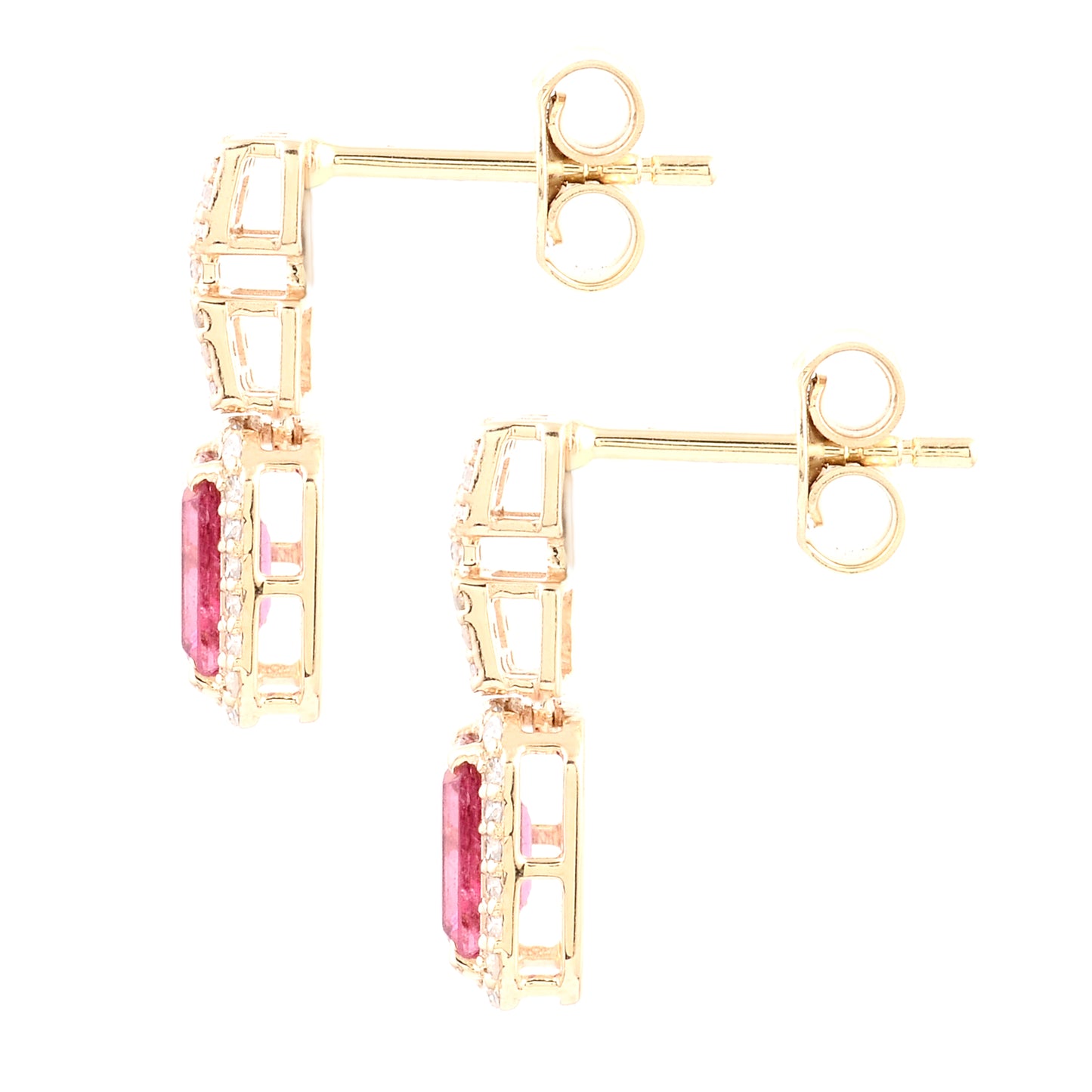 1.24 Ct Natural Tourmaline 14K Gold Earrings
