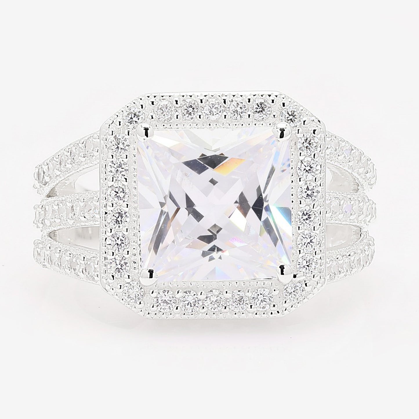 1.97 Ct Square Cubic Zirconia 925 Silver Ring