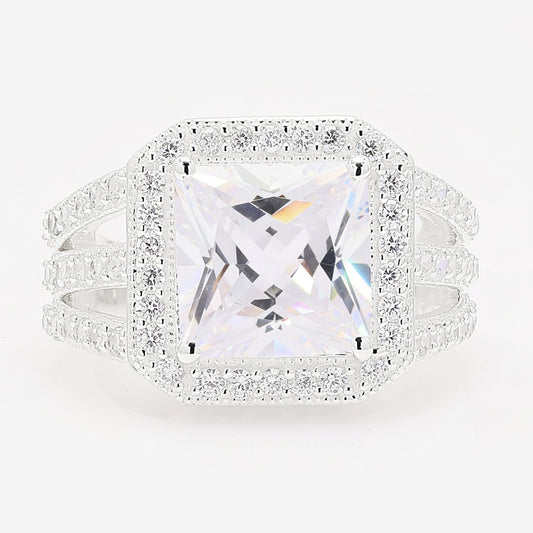 1.97 Ct Square Cubic Zirconia 925 Silver Ring