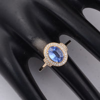 1.13 Ct Oval Sapphire 9K Gold Ring