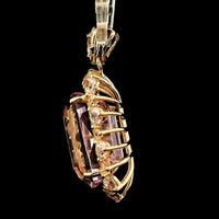 15.40 Ct Cushion Kunzite 14K Gold Pendant