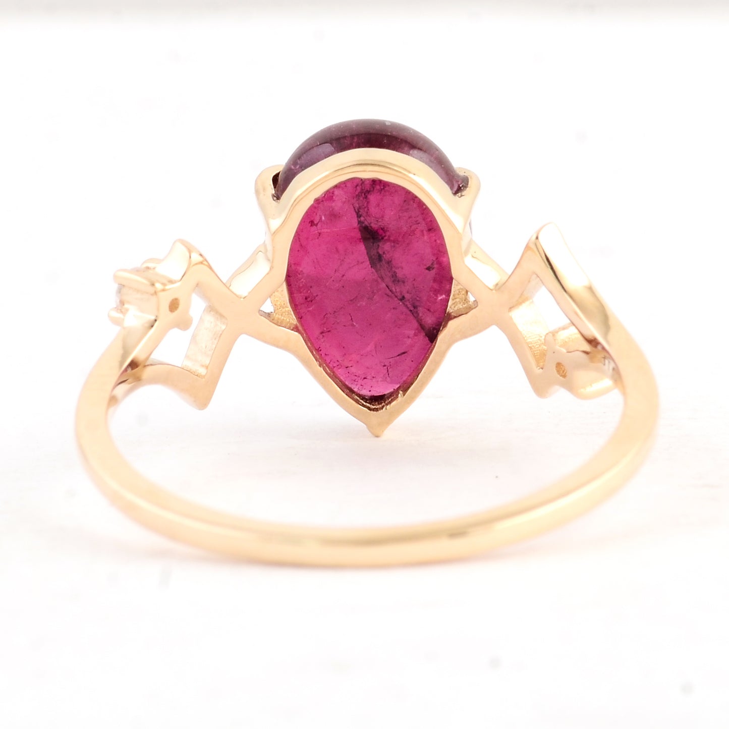 3.14 Ct Pear Tourmaline 14K Gold Ring