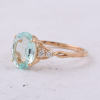 2.07 Ct Oval Natural Beryl 14K Gold Ring