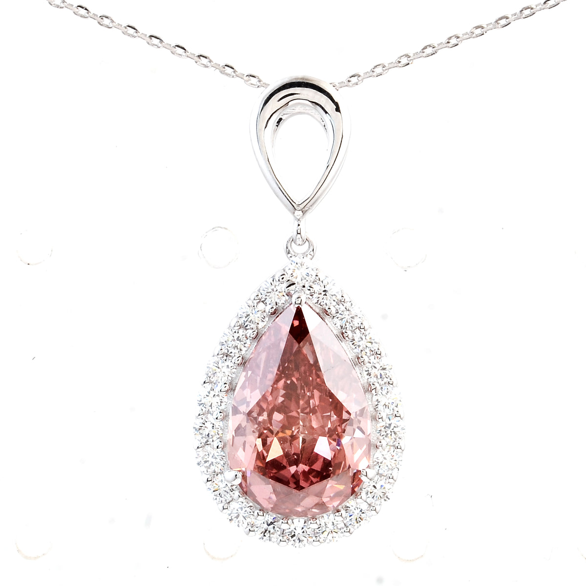 5.42 Carats Pink Lab Grown Diamond 14K Gold Pendant