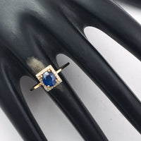 1.44 Ct Oval Mixed Cut Natural Sapphire 14K Gold Ring