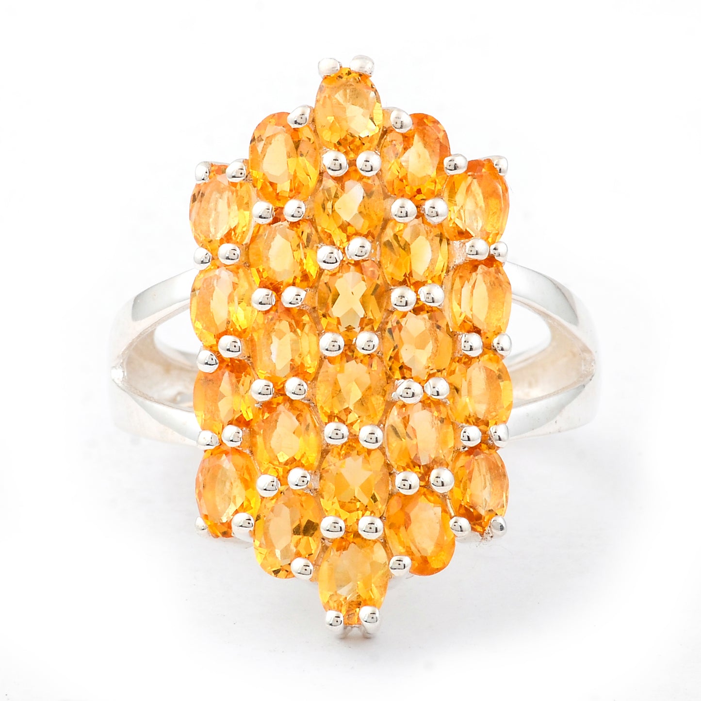 3.66 Ct Oval Citrine, 925 Sterling Silver Ring