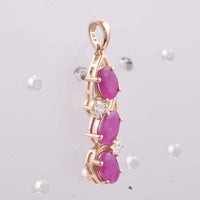 2.35 Ct Oval Natural Ruby 14K Gold Pendant