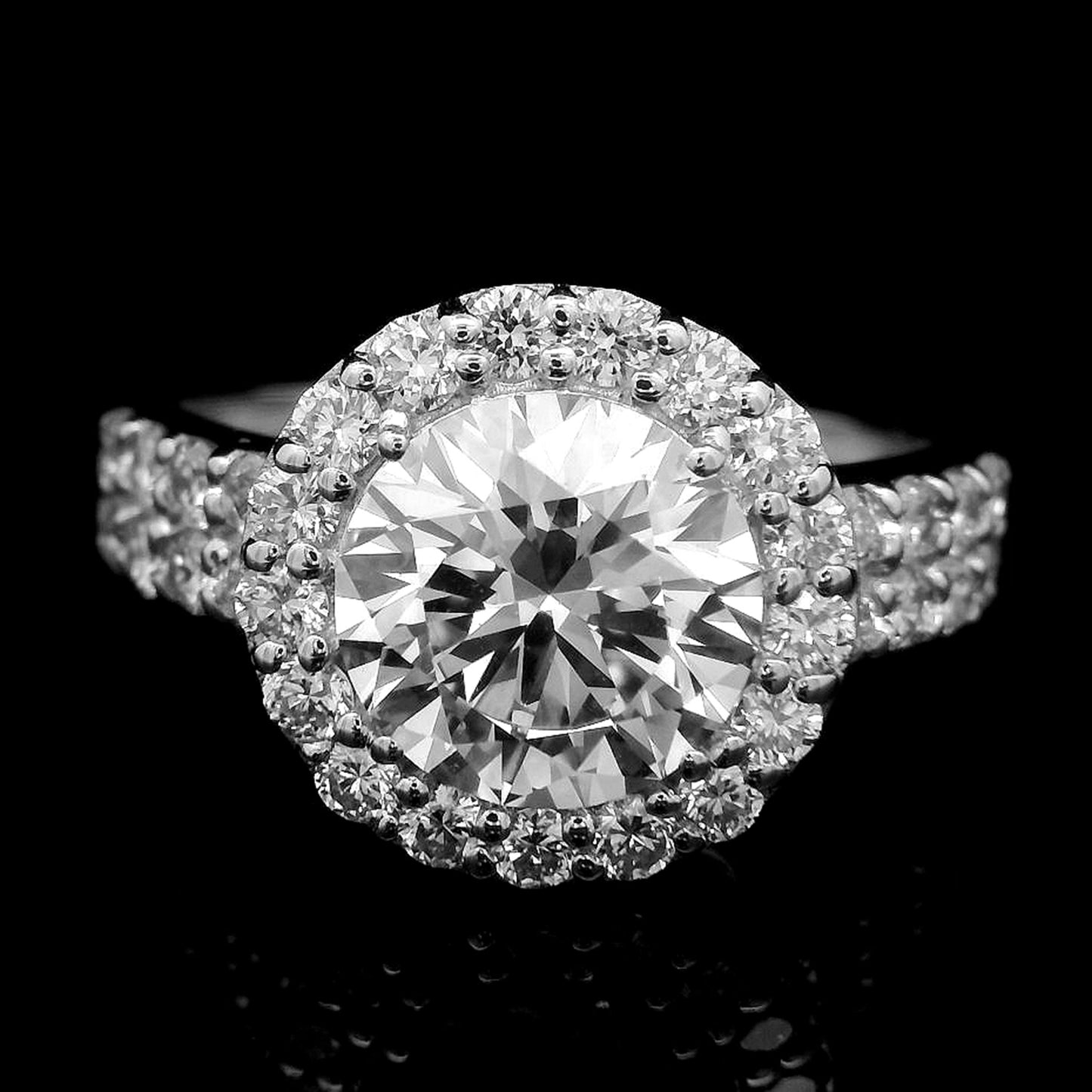 2.96 Carats Lab Grown Diamond 14K Gold Ring