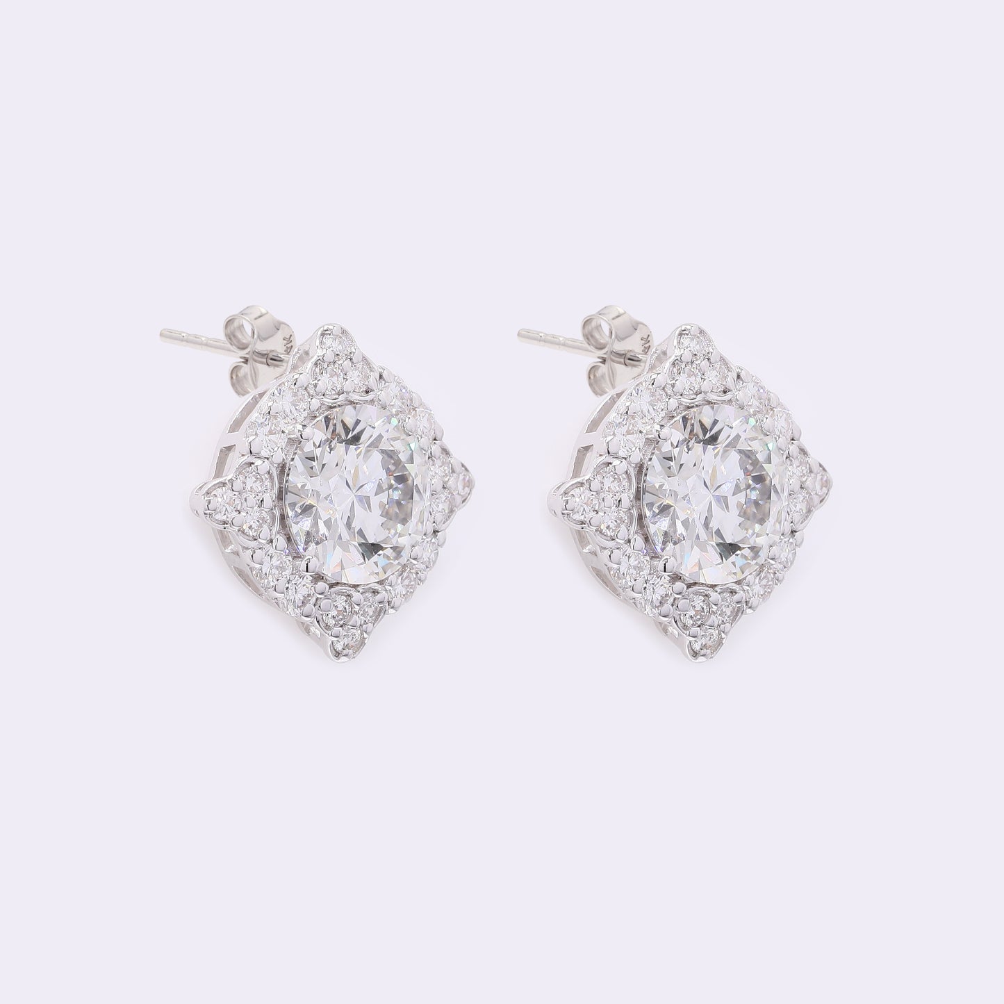 3.88 Carats Lab Grown Diamond 14K Gold Earrings