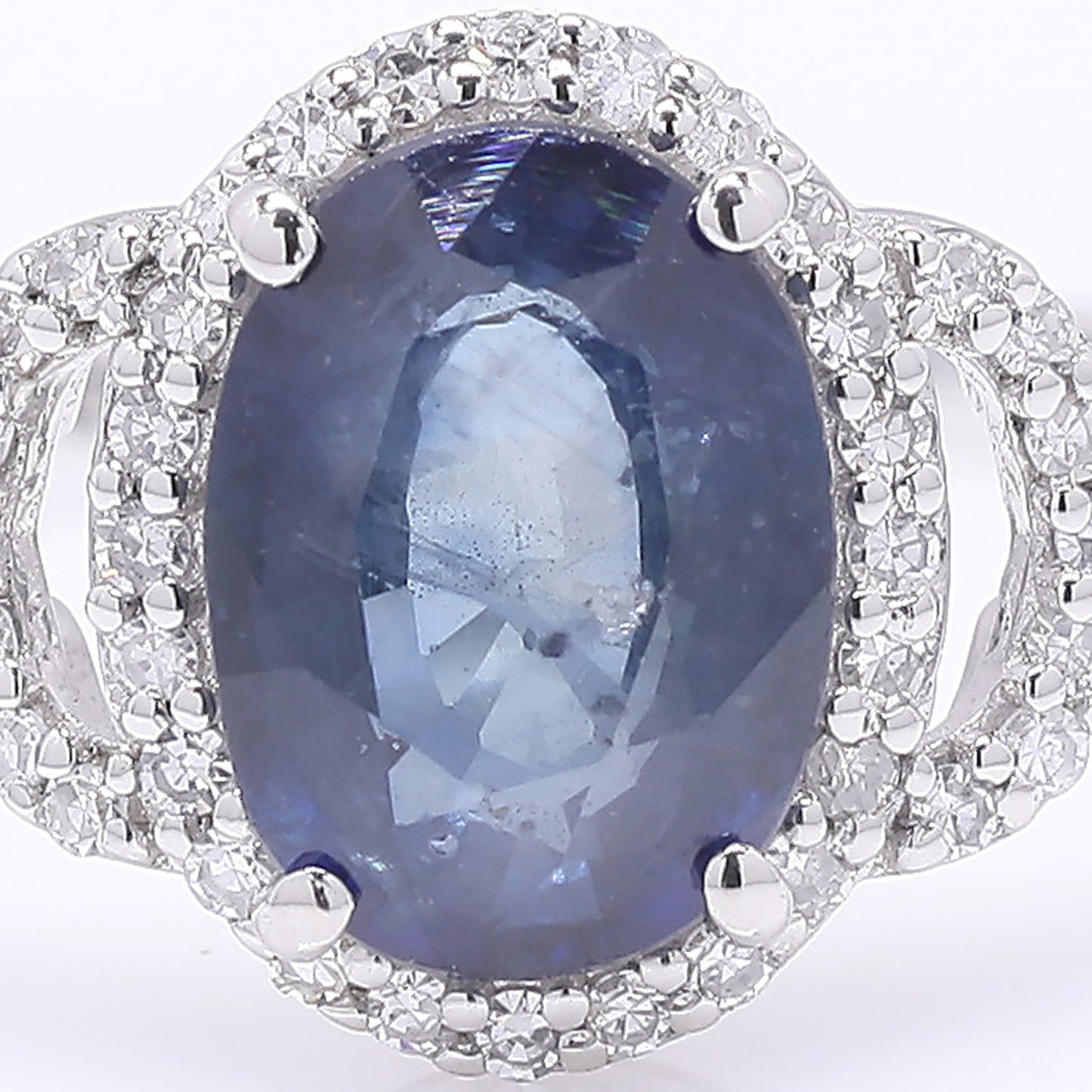 1.72 Ct Oval Mixed Cut Natural Sapphire 950 Platinum Ring