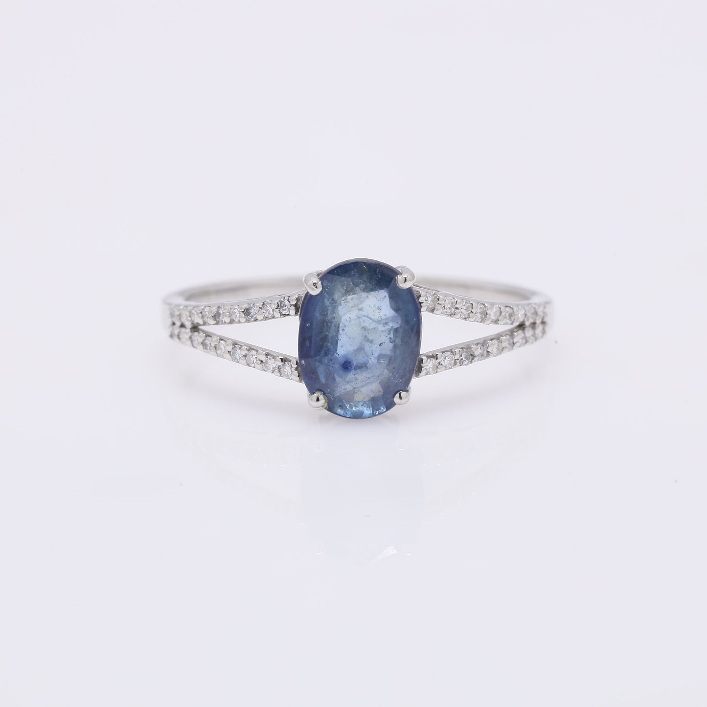 1.60 Ct Oval Mixed Cut Natural Sapphire 950 Platinum Ring