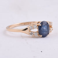 1.33 Ct Oval Natural Sapphire 14K Gold Ring
