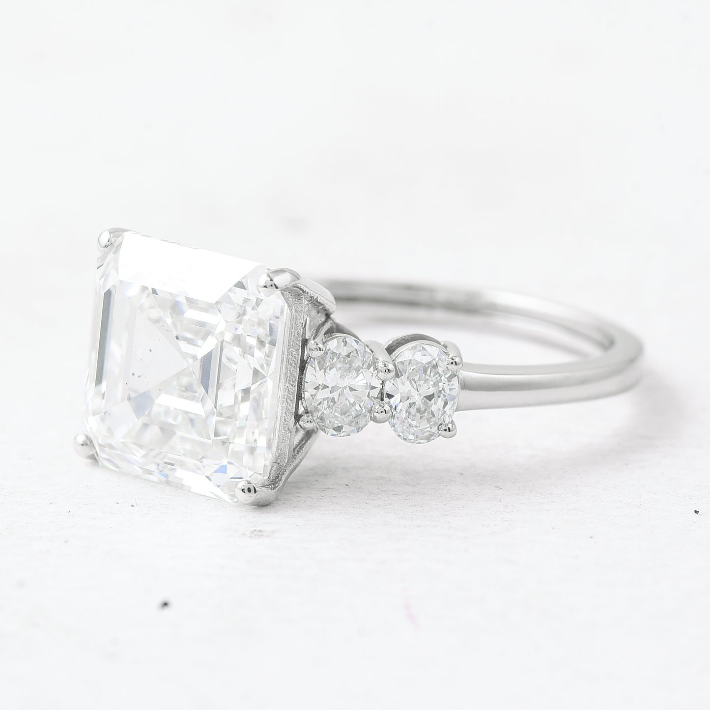 5.74 Ct Asscher Lab Grown Diamond 950 Platinum Ring