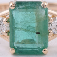 1.80 Ct Octagon Step Cut Natural Emerald 14K Gold Ring