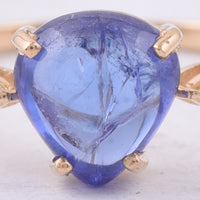 2.20 Ct Fancy Cabochon Cut Natural Tanzanite 14K Gold Ring