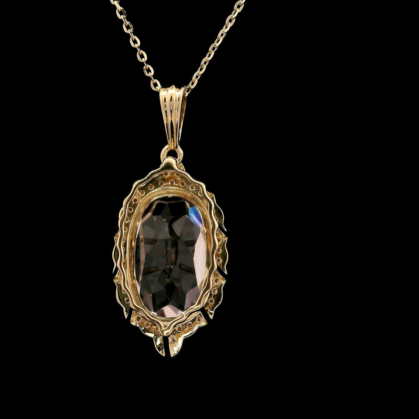 7.11 Ct Oval Kunzite 14K Gold Pendant