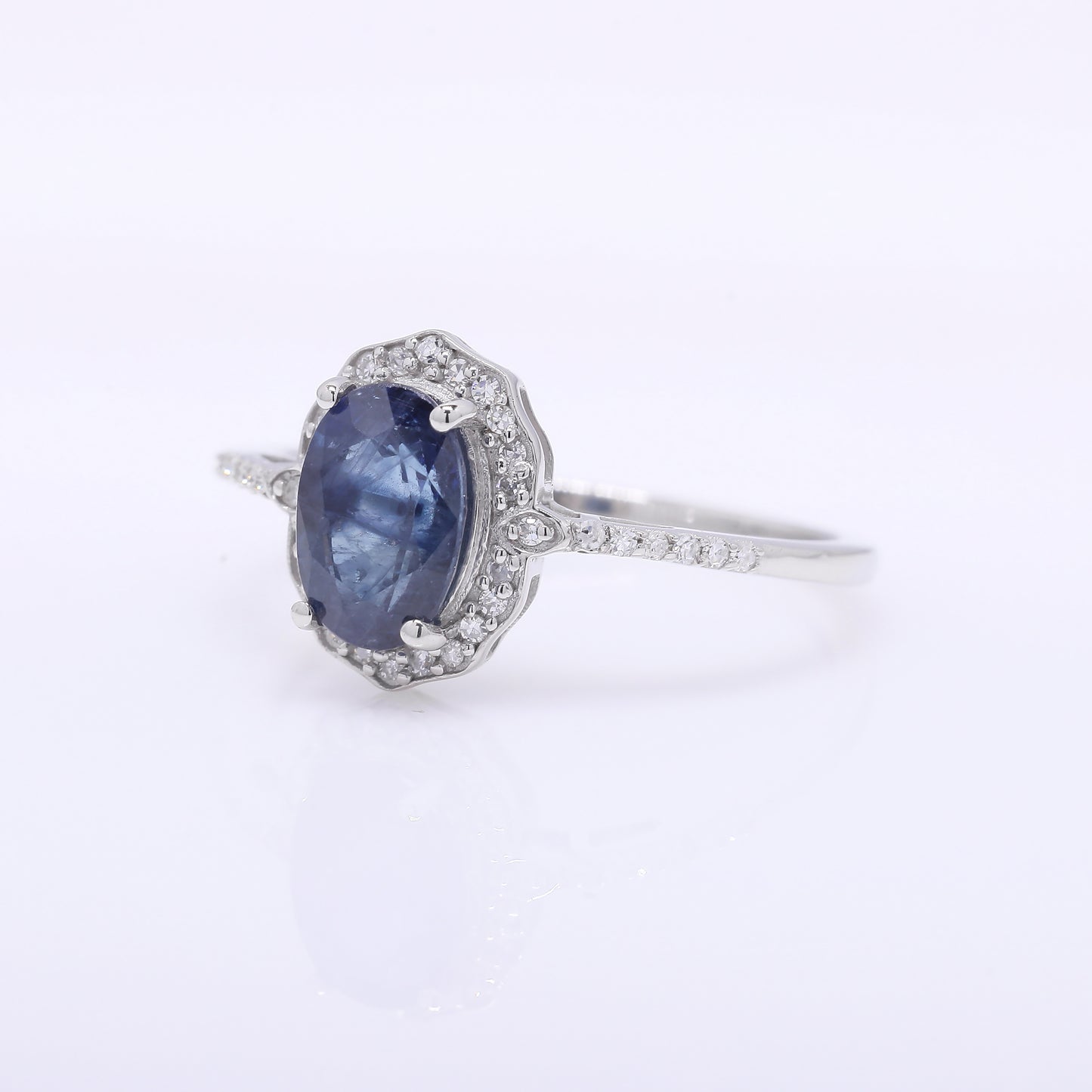 1.82 Ct Oval Mixed Cut Natural Sapphire 950 Platinum Ring