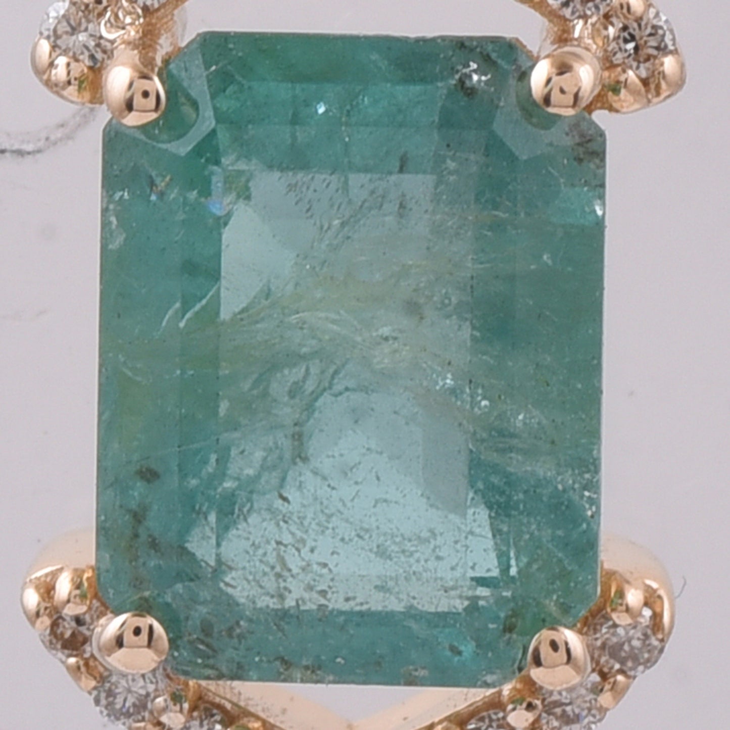 2.33 Ct Octagon Step Cut Natural Emerald 14K Gold Pendant