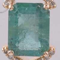 2.33 Ct Octagon Step Cut Natural Emerald 14K Gold Pendant