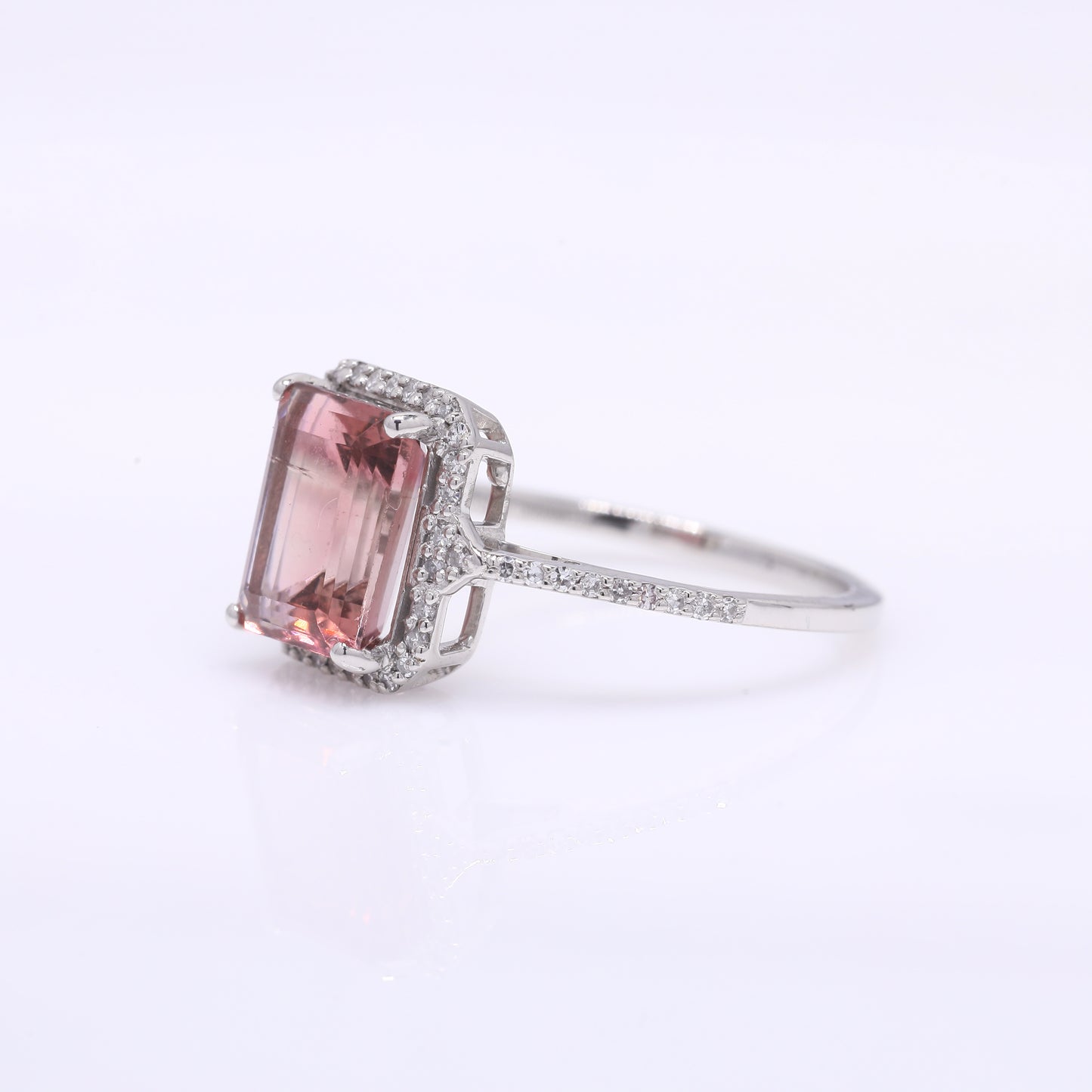 2.77 Ct Octagon Step Cut Natural Tourmaline 950 Platinum Ring