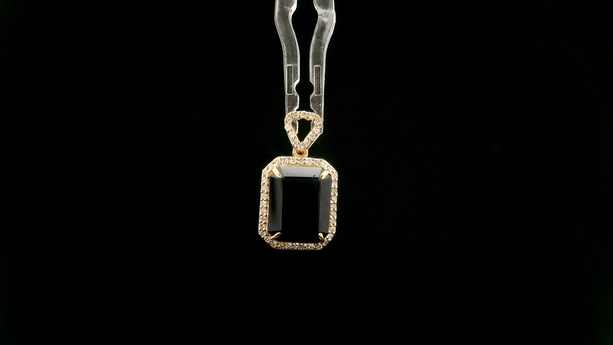 3.75 Ct Octagon Natural Sapphire 14K Gold Pendant