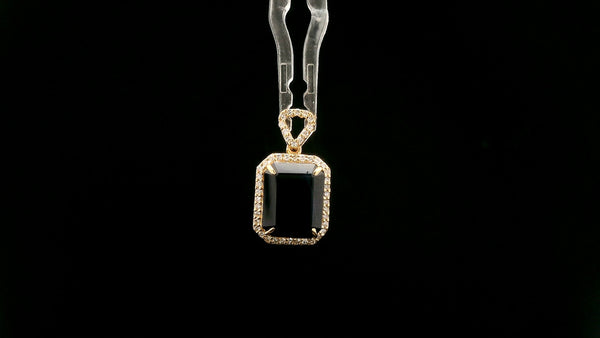 3.75 Ct Octagon Natural Sapphire 14K Gold Pendant