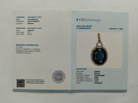 7.69 Ct Oval Mixed Cut Natural Sapphire 14K Gold Pendant