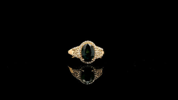 1.76 Ct Oval Natural Sapphire 14K Gold Ring