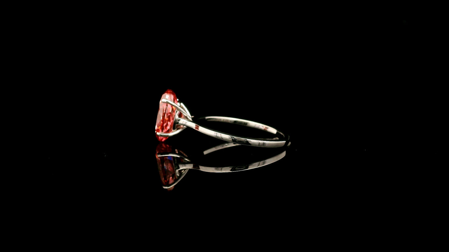 3.09 Carats Pink Lab Grown Diamond 14K Gold Ring