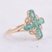 1.18 Ct Oval Natural Emerald 14K Gold Ring