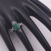 3.11 Ct Octagon Step Cut Natural Emerald 950 Platinum Ring