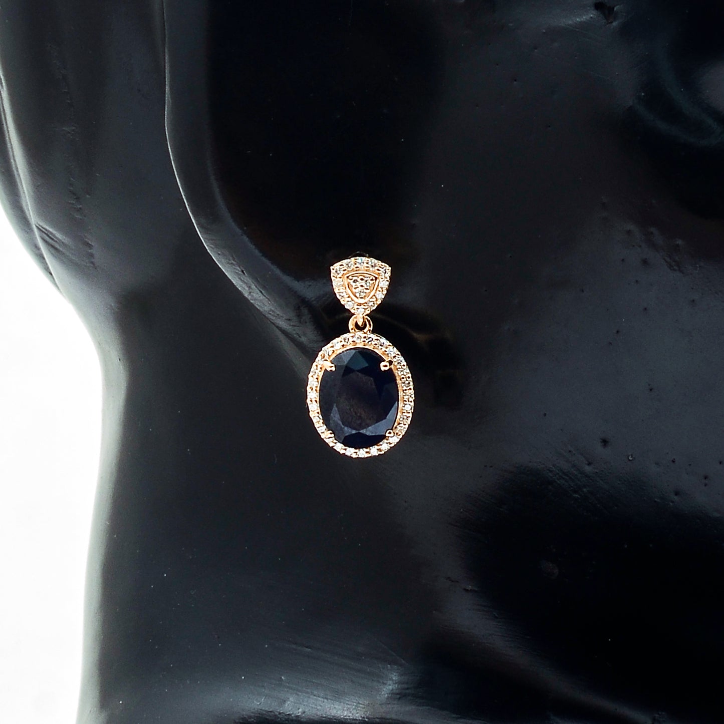 5.40 Ct Oval Natural Sapphire 14K Gold Earrings