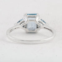 1.79 Ct Octagon Swiss Blue Topaz 925 Sterling Silver Ring