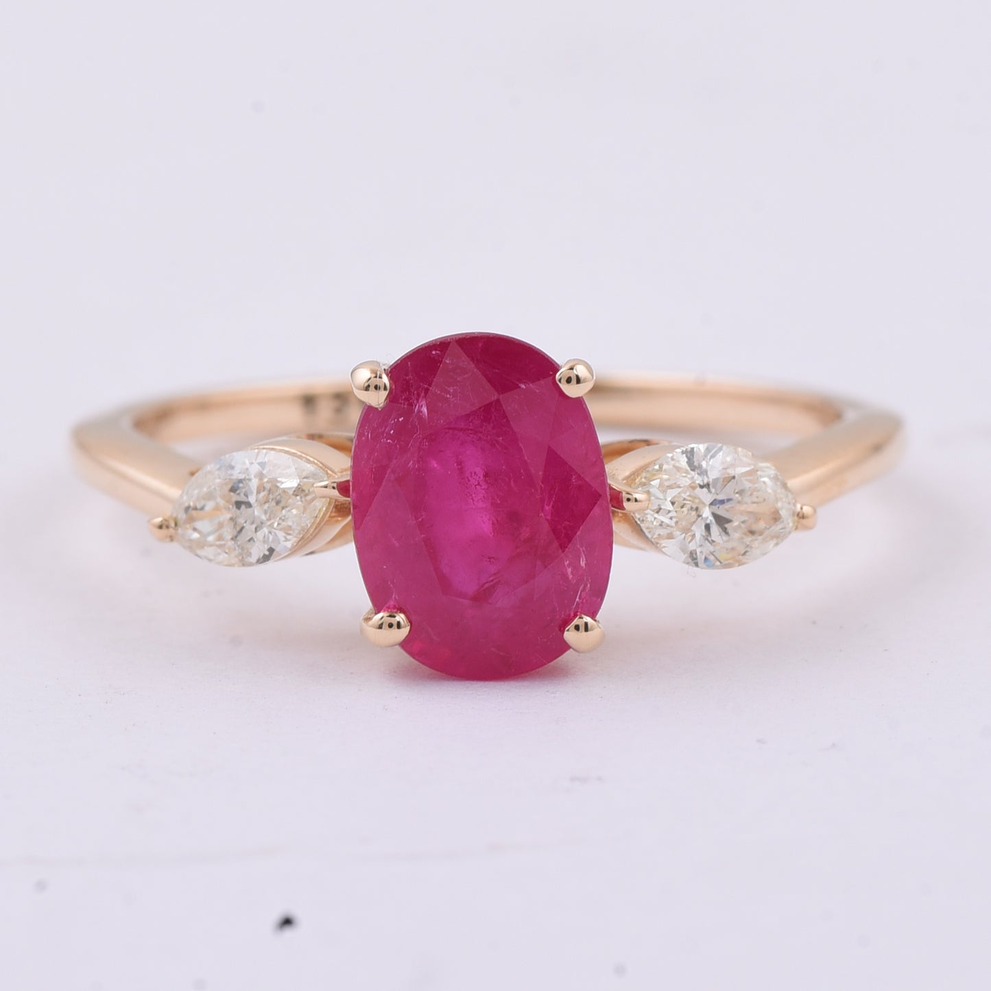 2.02 Ct Oval Natural Ruby 14K Gold Ring