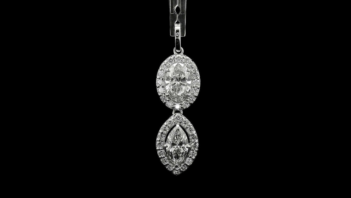 2.96 Carats Lab Grown Diamond 14K Gold Pendant