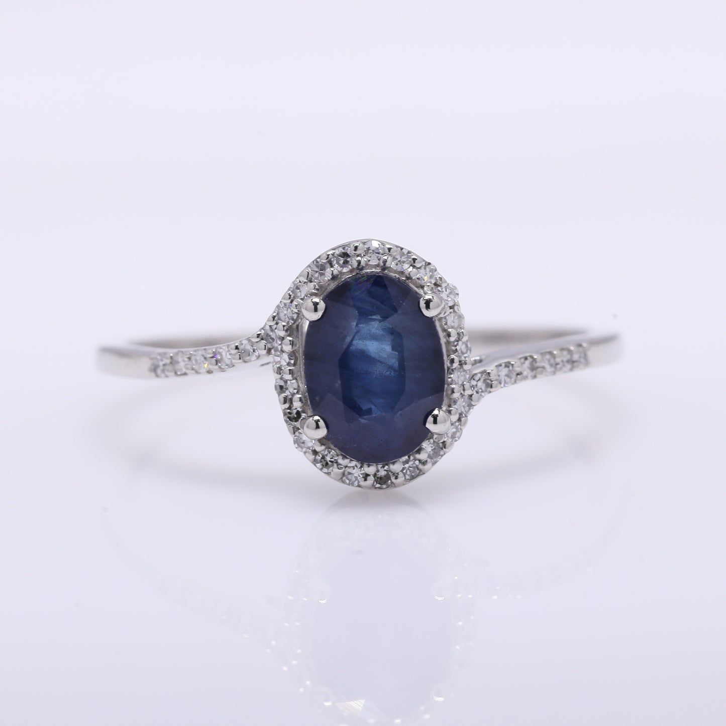 1.24 Ct Oval Mixed Cut Natural Sapphire 950 Platinum Ring