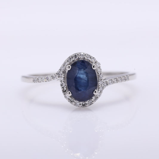 1.24 Ct Oval Mixed Cut Natural Sapphire 950 Platinum Ring