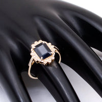 2.22 Ct Octagon Natural Sapphire 14K Gold Ring