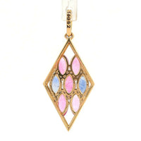 1.88 Ct Marquise Multi Sapphire 14K Gold Pendant