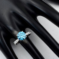 2.31 Carats Blue Lab Grown Diamond 14K Gold Ring