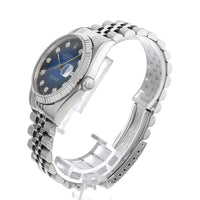 Pre-owned Rolex Datejust 16234G with 10 Diamonds, Blue Gradient, W Serial, Men's