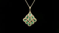 1.28 Ct Round Emerald 14K Gold Pendant