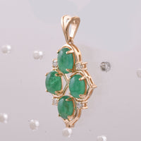2.44 Ct Oval Emerald 14K Gold Pendant
