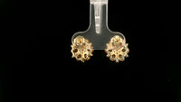 2.71 Ct Oval Multi Sapphire 14K Gold Earrings