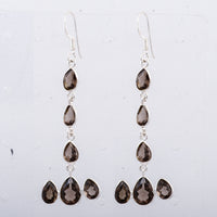11.08 Ct Smoky Quartz 925 Sterling Silver Earrings