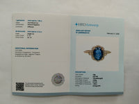 2.10 Ct Oval Mixed Cut Natural Sapphire 14K Gold Ring