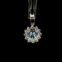 2.44 Carats Blue Lab Grown Diamond 14K Gold Pendant