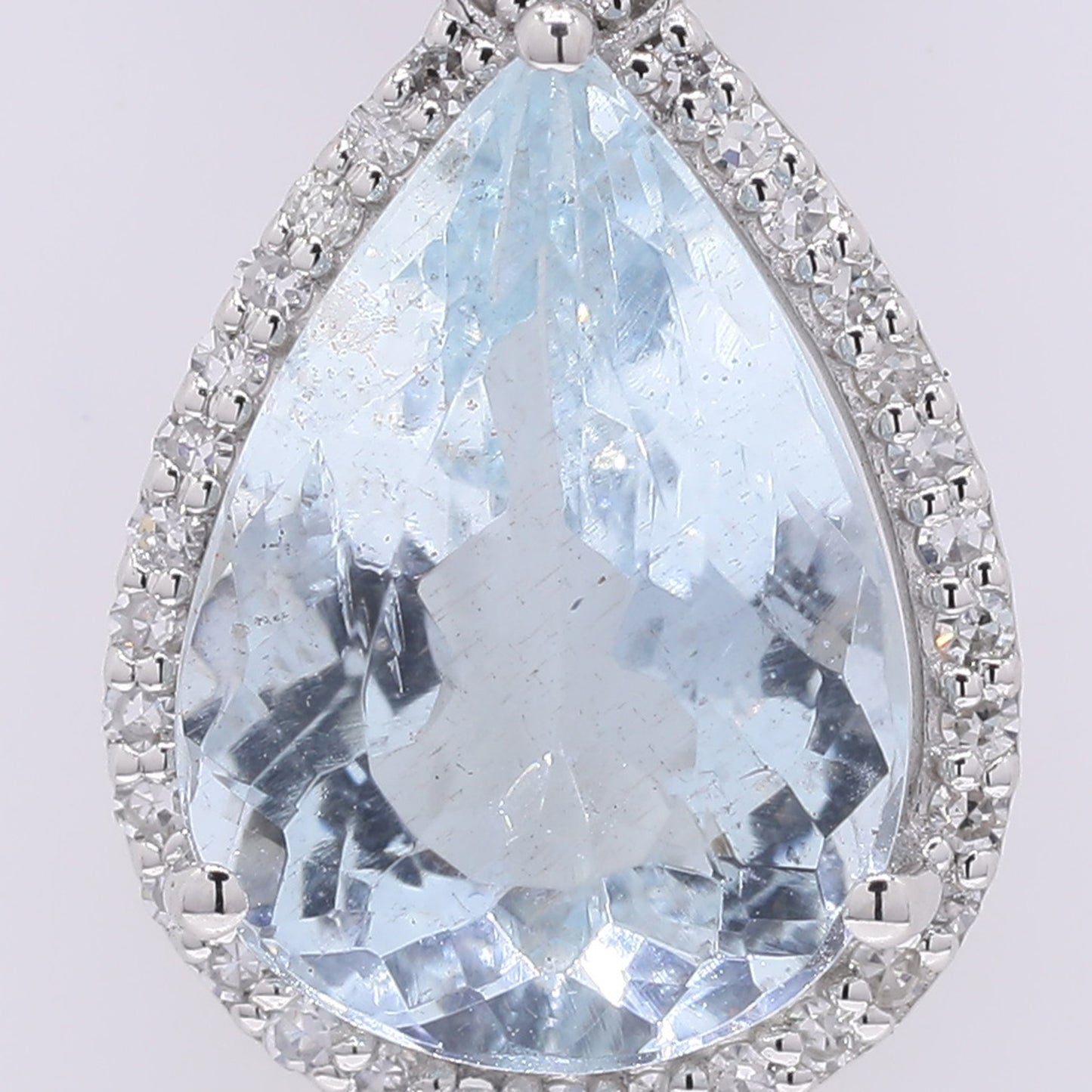 2.57 Ct Pear Mixed Cut Natural Aquamarine 950 Platinum Pendant