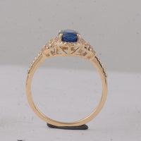1.80 Ct Oval Sapphire 9K Gold Ring
